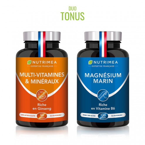 Fond blanc du pilulier de Duo TONUS - Multivitamines Minéraux & Magnésium marin