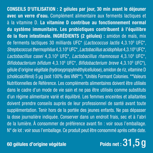 Bienfaits et contre indications pour Probiotiques
