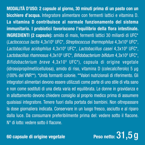Ingredienti dei probiotici per flora intima e intestinale