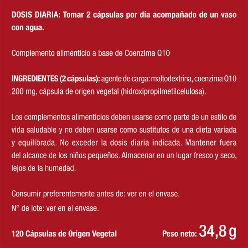 Beneficios y contraindicaciones de Coenzima Q10