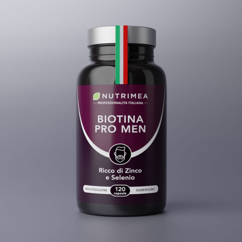 Integratore biotina in capsule per stimolare la crescita di barba e capelli negli uomini