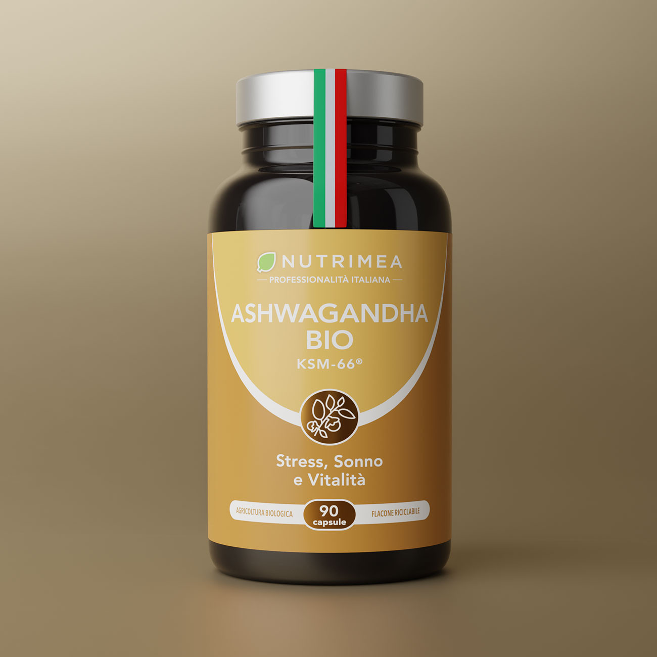 Integratore alimentare ashwagandha bio ksm66 per il benessere fisico e mentale