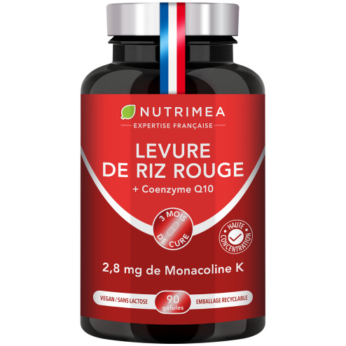 Fond blanc du pilulier de Levure de Riz Rouge