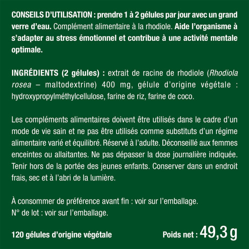 Bienfaits et contre indications pour Rhodiola