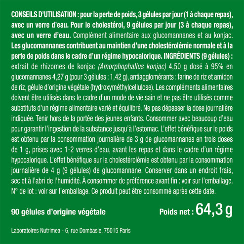 Bienfaits et contre indications pour Konjac