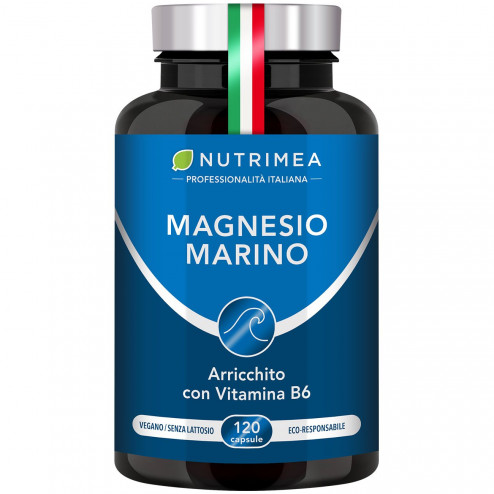Immagine della confezione dell'integratore Magnesio Marino + Vitamina B6