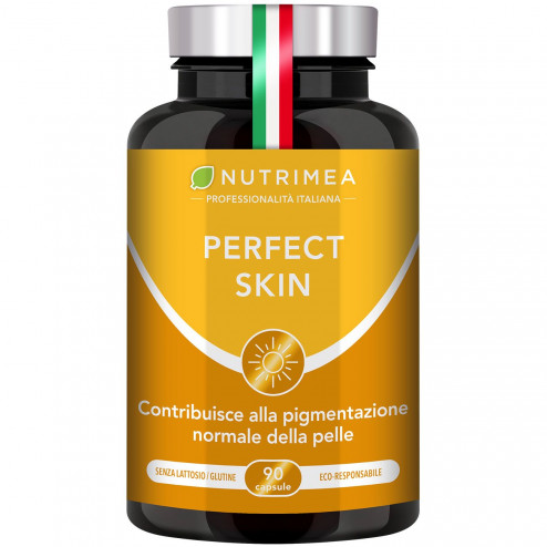 Sfondo bianco del portapillole Perfect Skin - Attivatore Abbronzante