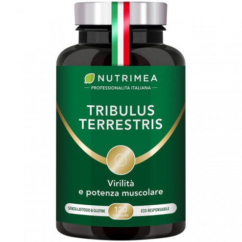 Sfondo bianco del portapillole Tribulus Terrestris - Libido ed Energia