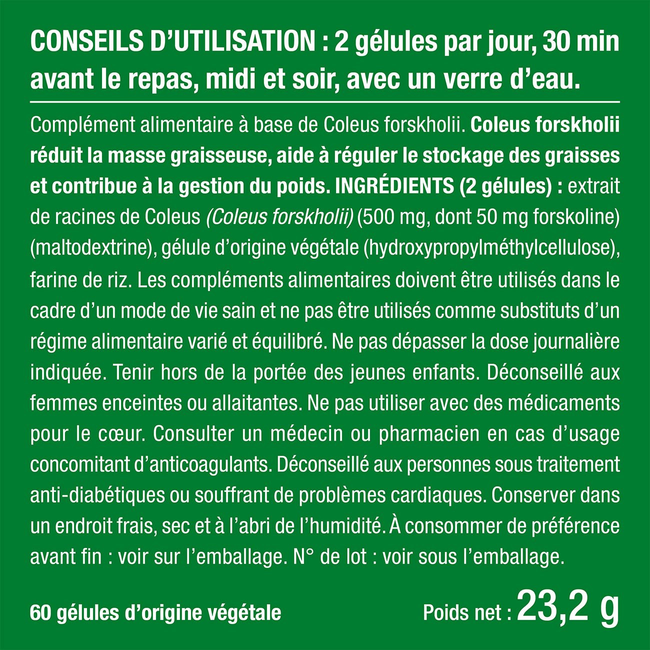 Image du complément alimentaire à base de Forskoline | Coleus Forskohlii Image du complément alimentaire à base de Forskoline | Coleus Forskohlii