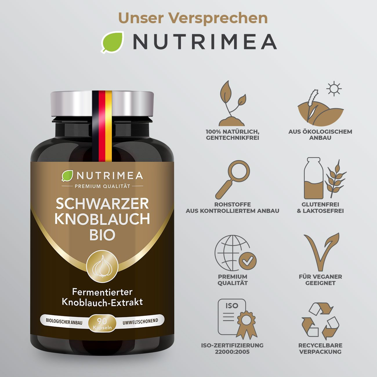 Abbildung der Pillendose des Supplements Bio Schwarzer Knoblauch Fermentiert Abbildung der Pillendose des Supplements Bio Schwarzer Knoblauch Fermentiert