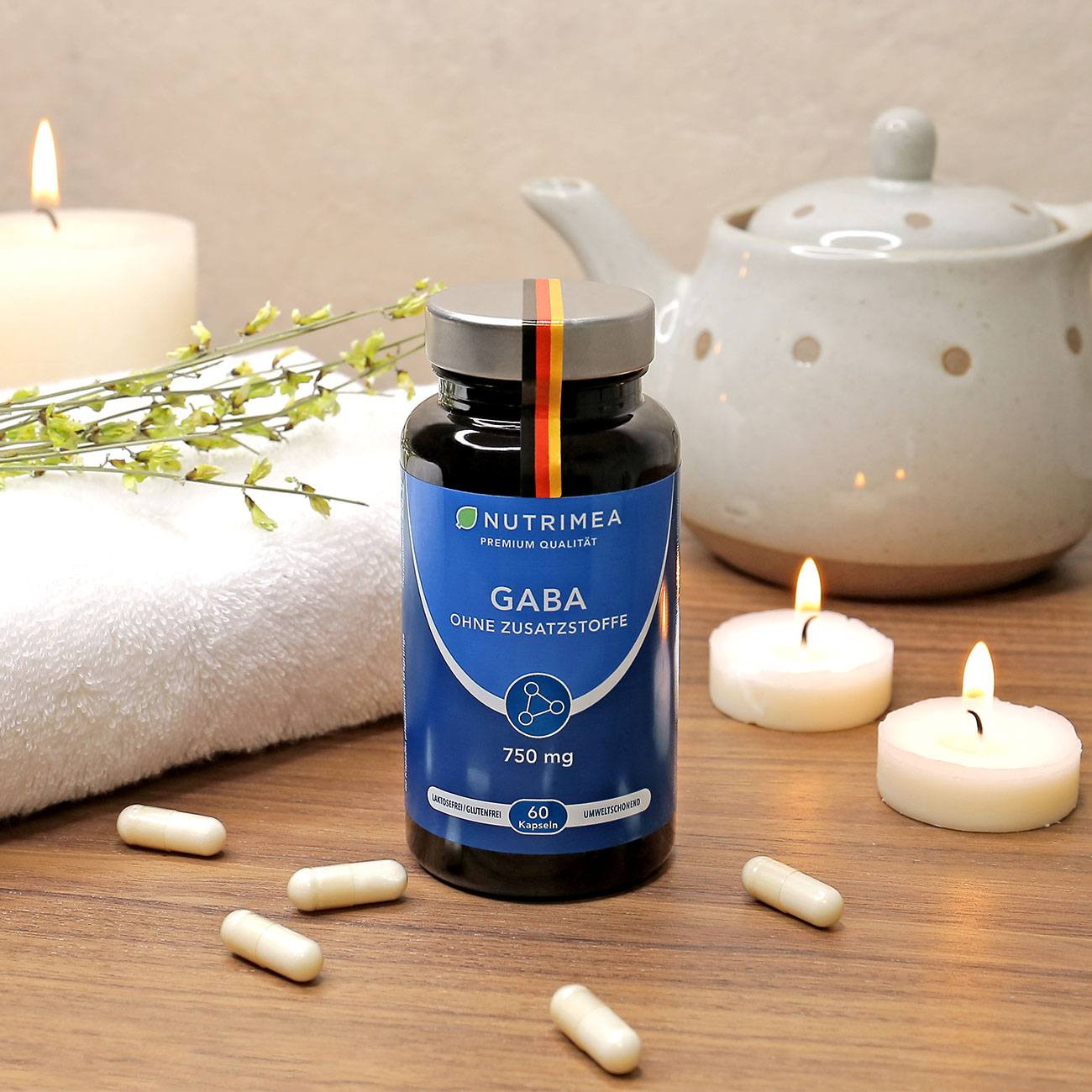 Abbildung der Pillendose des Supplements GABA Abbildung der Pillendose des Supplements GABA