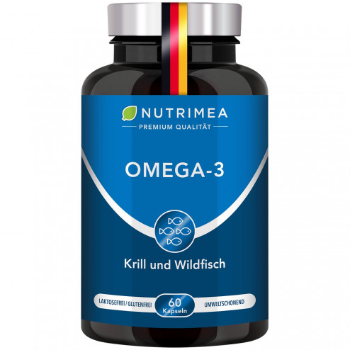 Weißer Hintergrund der Pillenbox von Omega 3 + Krill