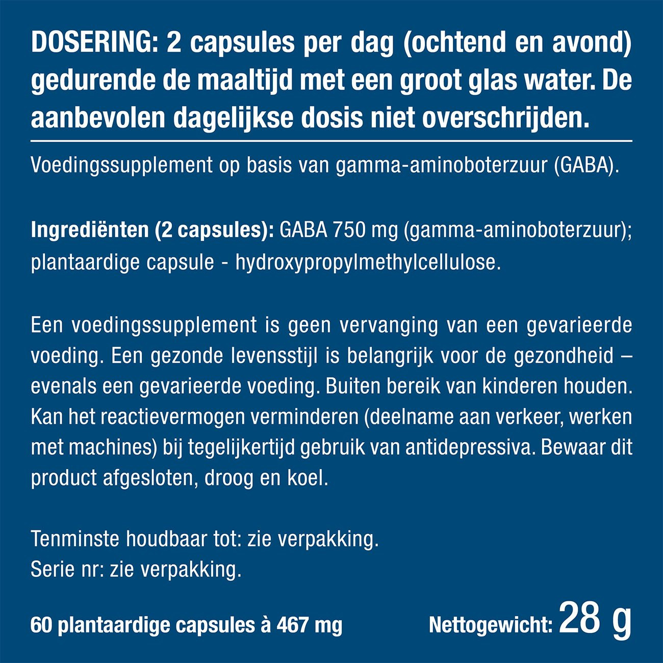 Illustratie van de pillendoos van het supplement Gaba Illustratie van de pillendoos van het supplement Gaba