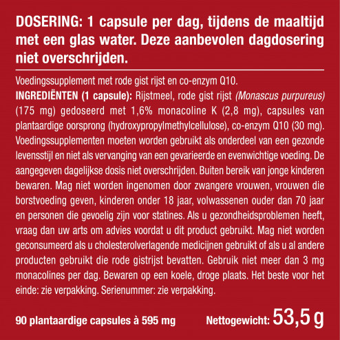 Witte achtergrond van het pillendoosje Rode Gist Rijst