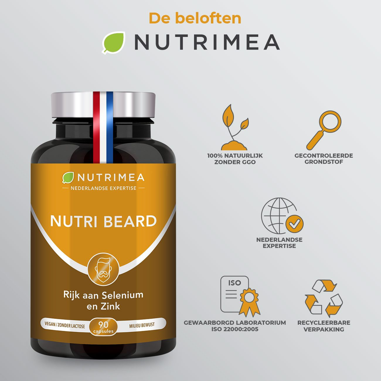 Illustratie van de pillendoos van het supplement Nutri Beard