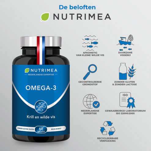 Illustratie van de pillendoos van het supplement Omega3 + Krill