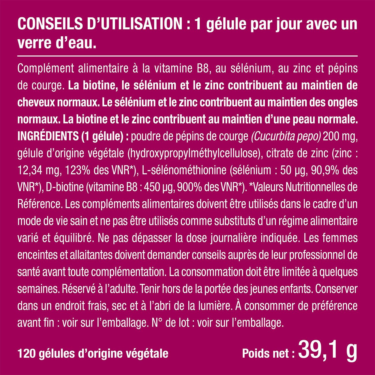 Image en situation du complément Biotine Image en situation du complément Biotine