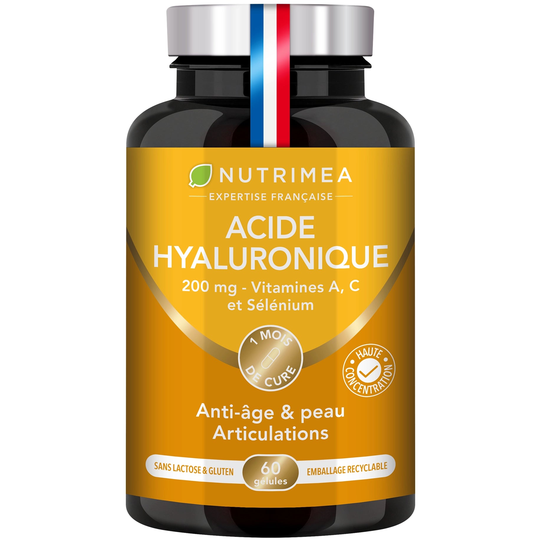 Fond blanc du pilulier de Acide Hyaluronique