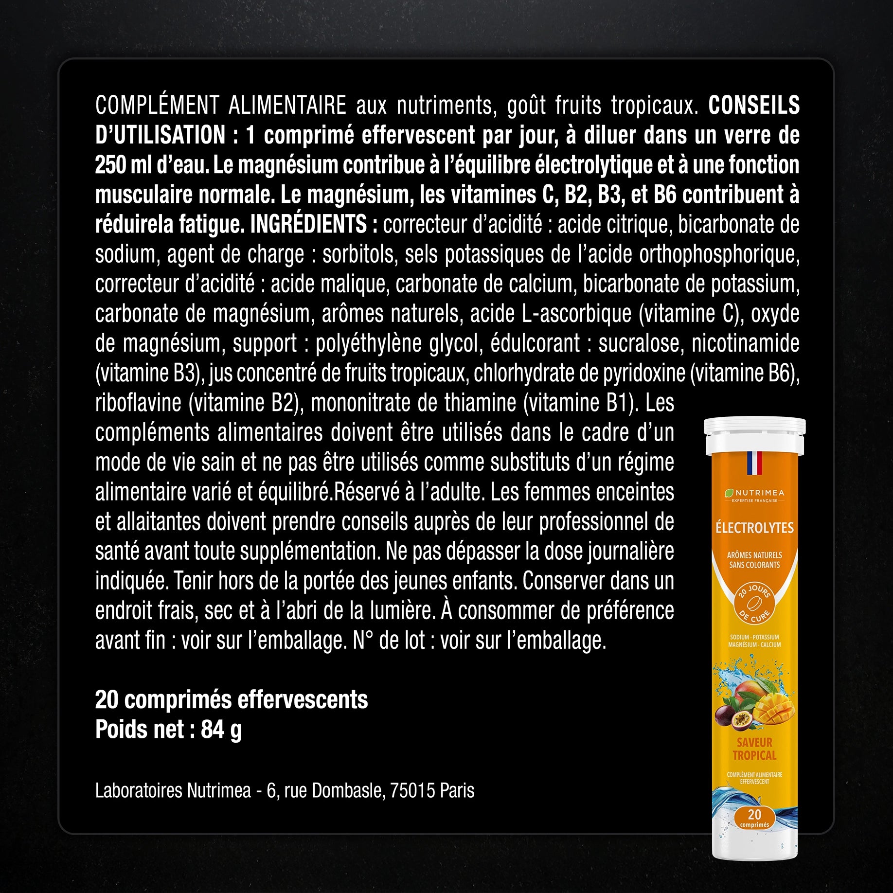 Bienfaits et contre indications pour Electrolytes effervescents
