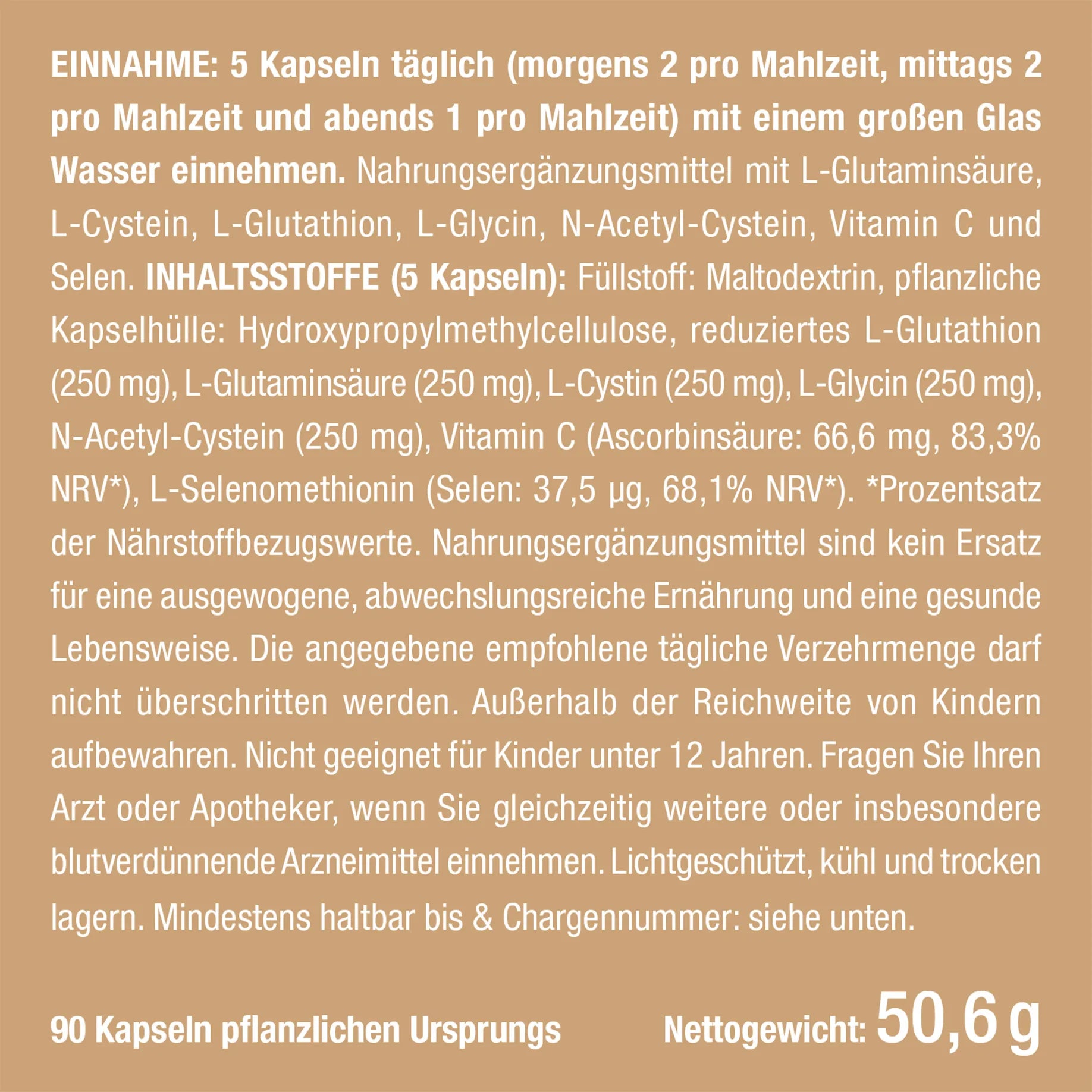Nahrungsergänzungsmittel Nutrimea, L-Glutathion Super Antioxidans