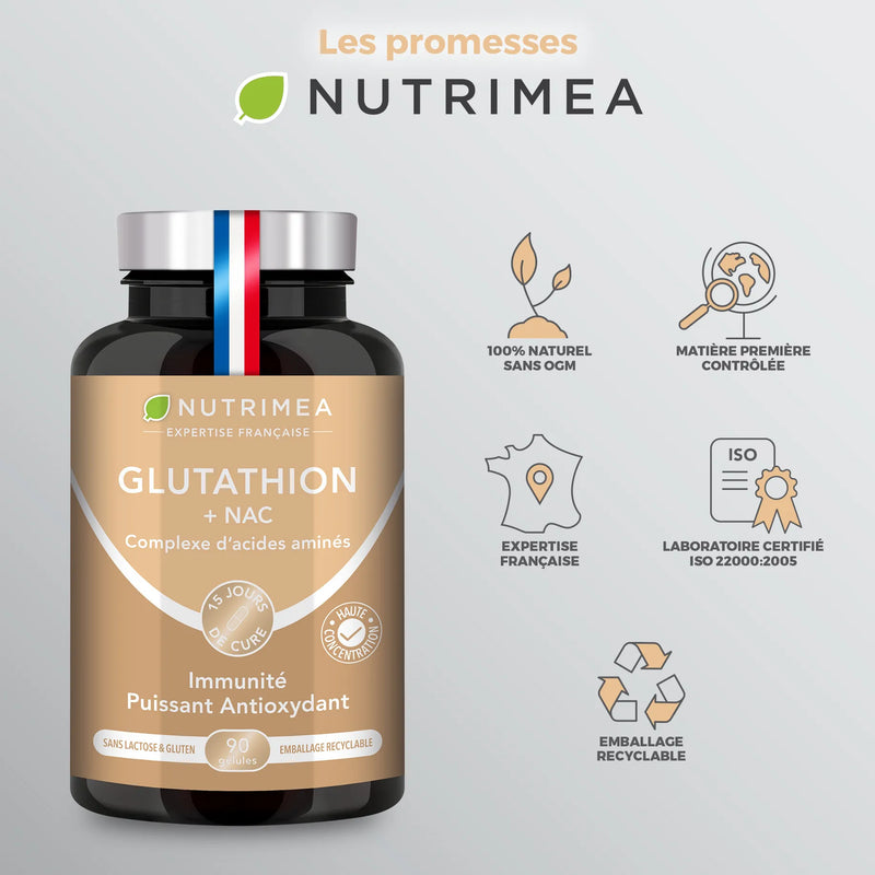 Glutathion & NAC - 90 Glules Vgtales - Puissant Antioxydant, Avis Glutathion & NAC - 90 Glules Vgtales - Puissant Antioxydant, Avis