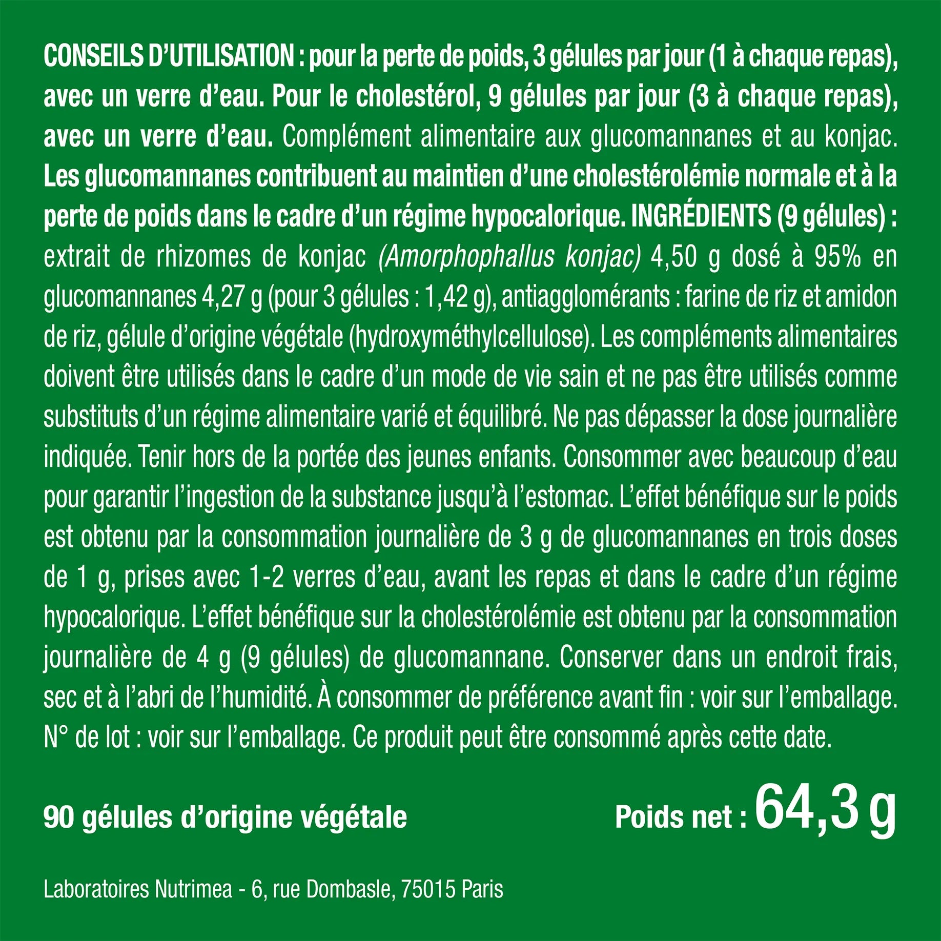 Bienfaits et contre indications pour Konjac