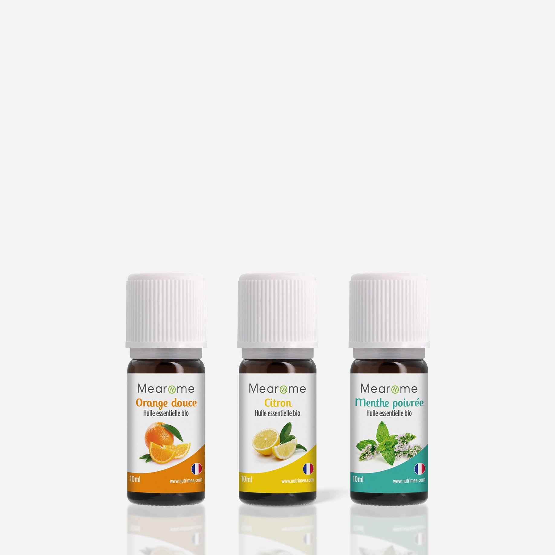 Pack 3 huiles - Orange Douce, Citron, Menthe poivrée