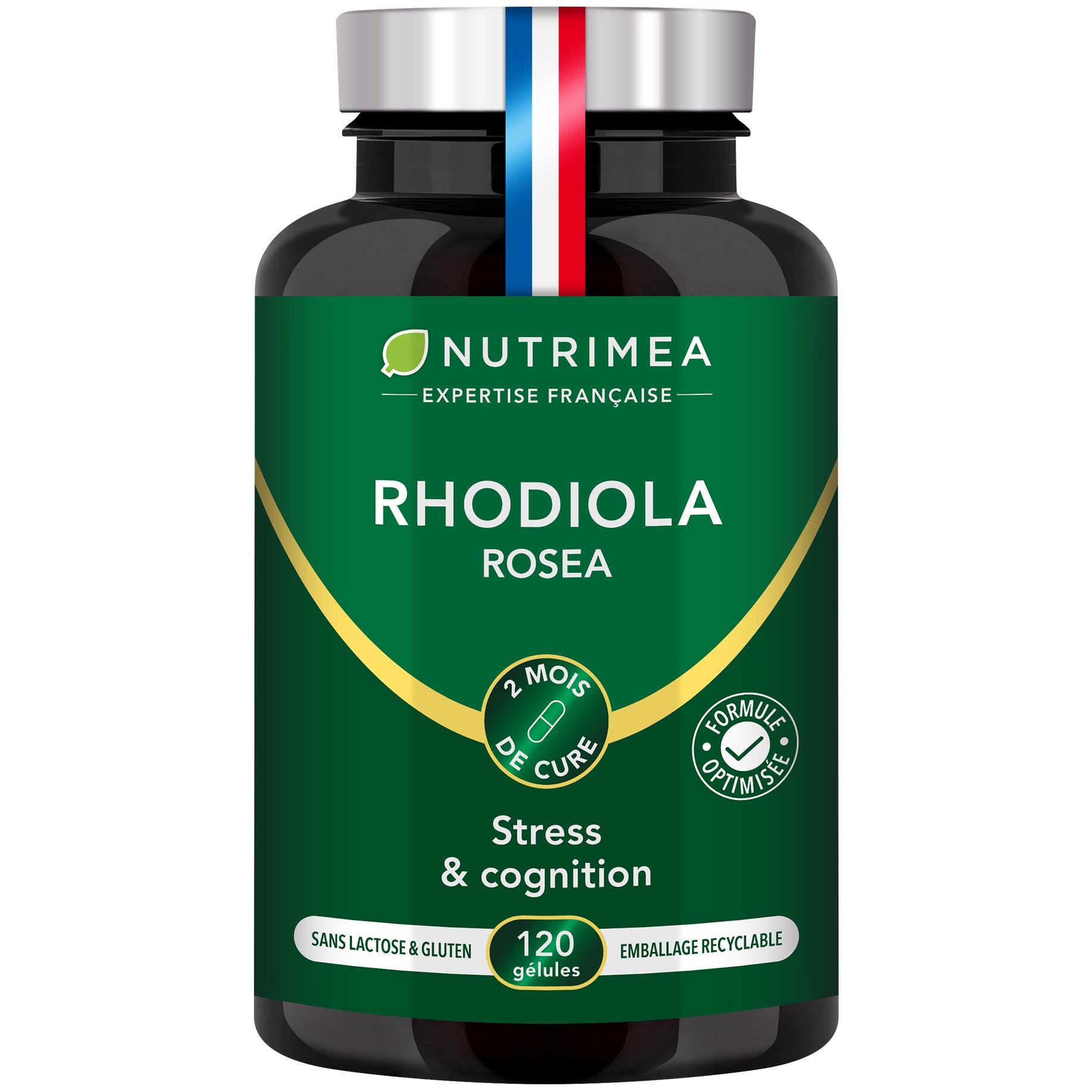 Fond blanc du pilulier de Rhodiola