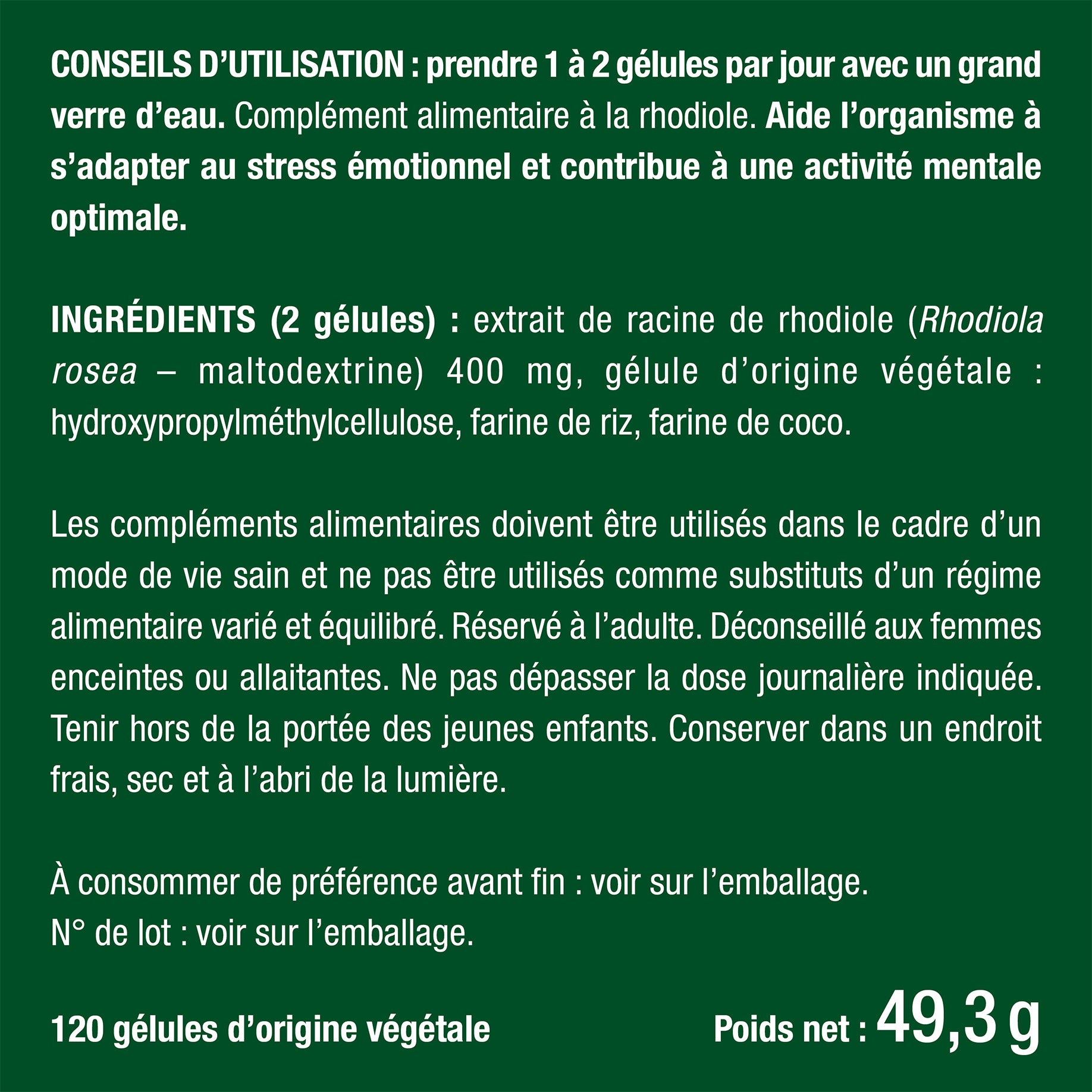 Bienfaits et contre indications pour Rhodiola