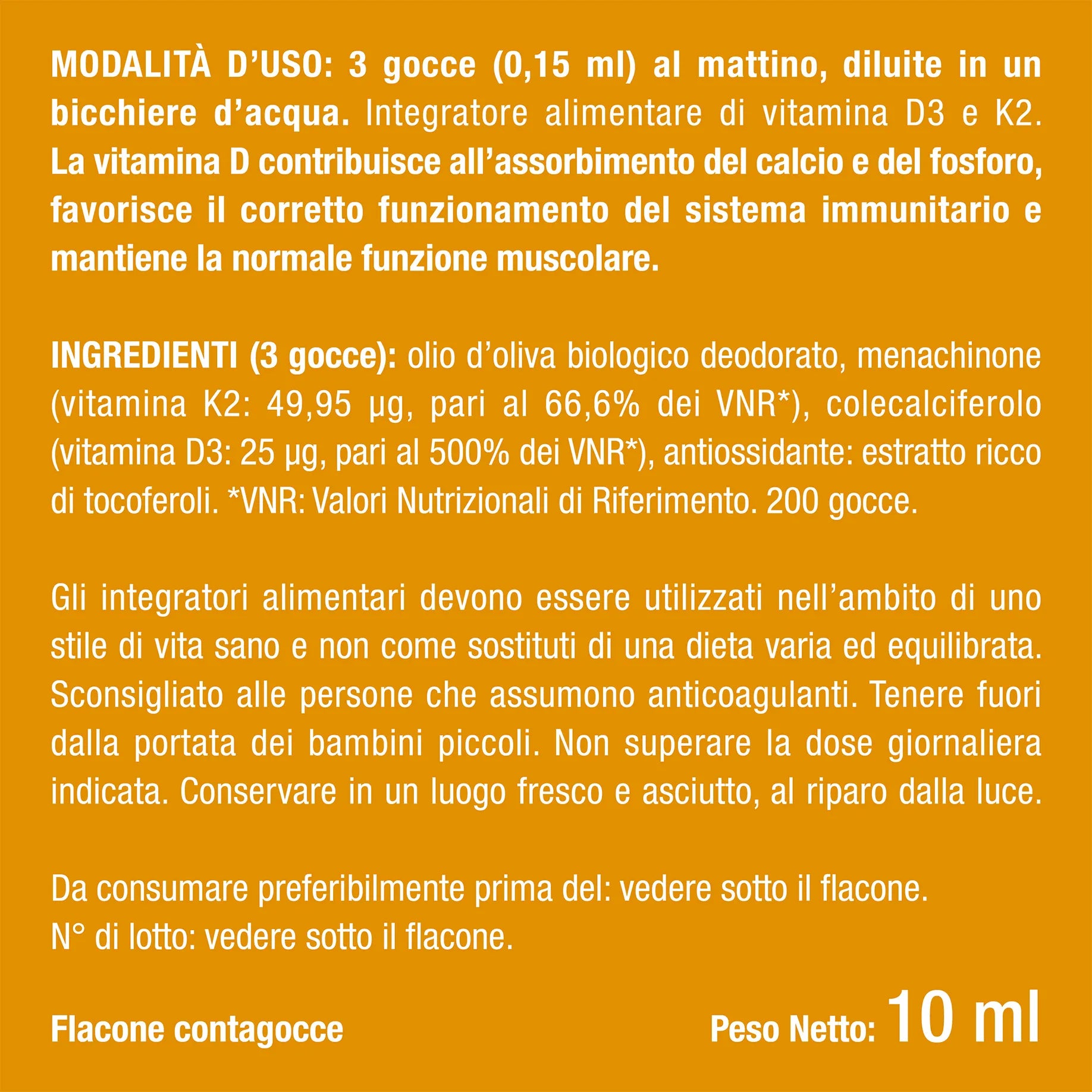 Benefici e controindicazioni dei Vitamina D3 con K2 