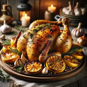 Illustration poulet Rôti à l’Ail Noir et au Citron