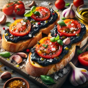 Illustration tartines à l’Ail Noir et à la Tomate