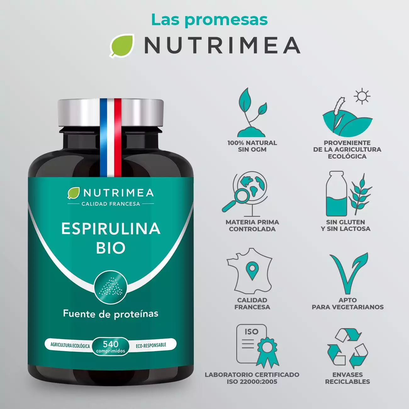 Spirulina 100% orgánica tabletas de suplemento dietético In Vendita Online