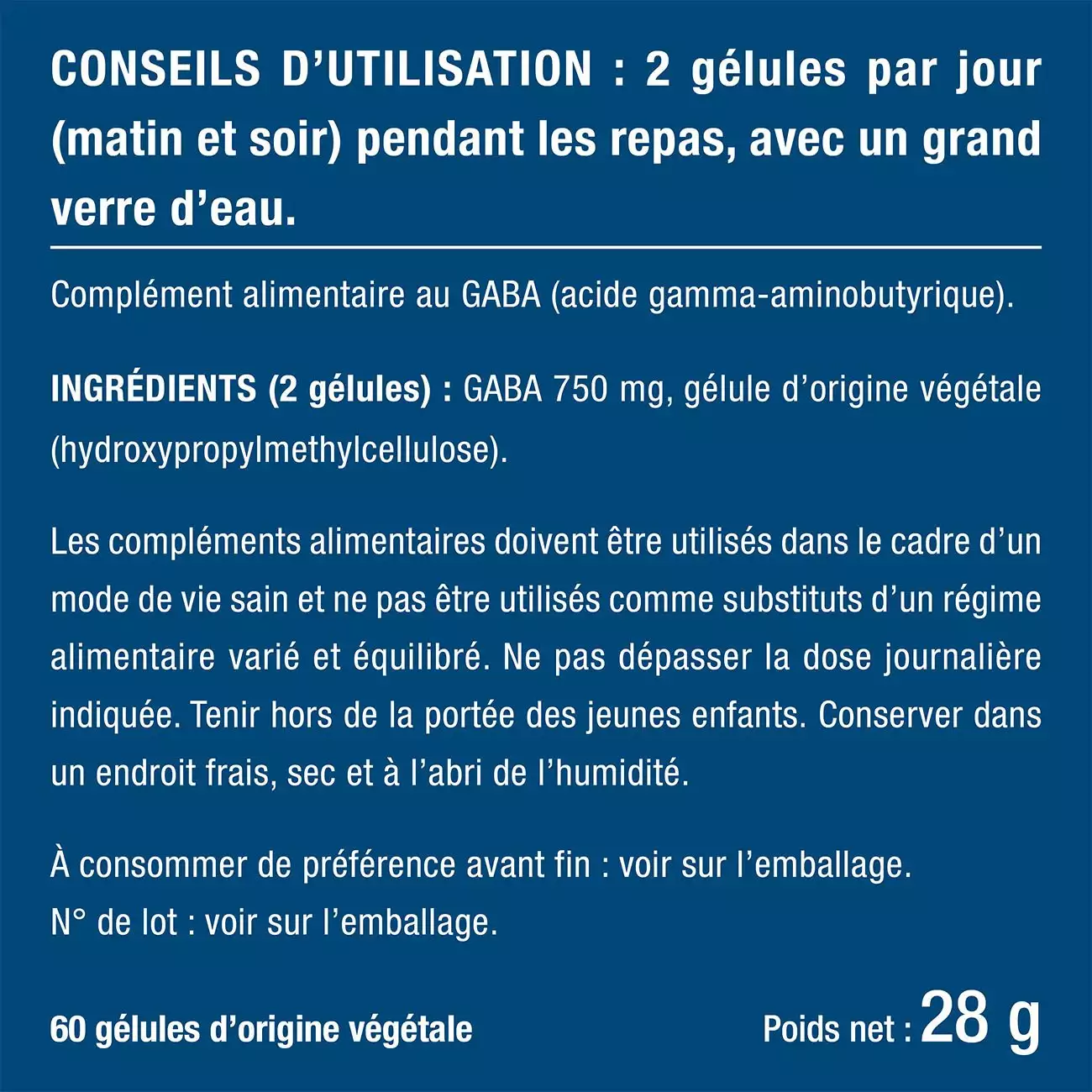 Bienfaits et contre indications pour Gaba