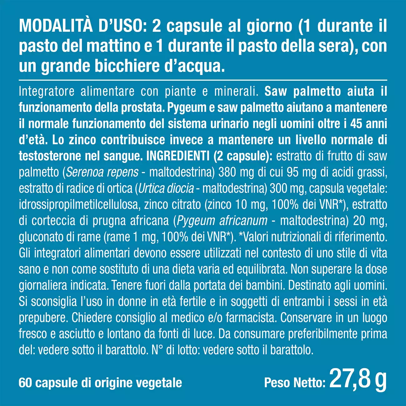 PROSTASUR - Per la Prostata come integratore alimentare 