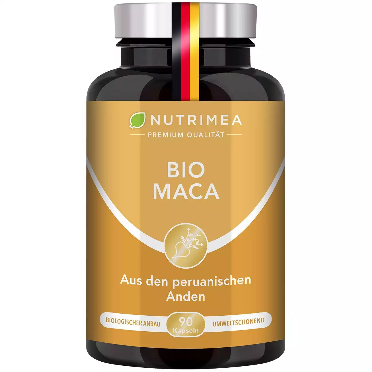 Weißer Hintergrund der Pillenbox von Maca Bio