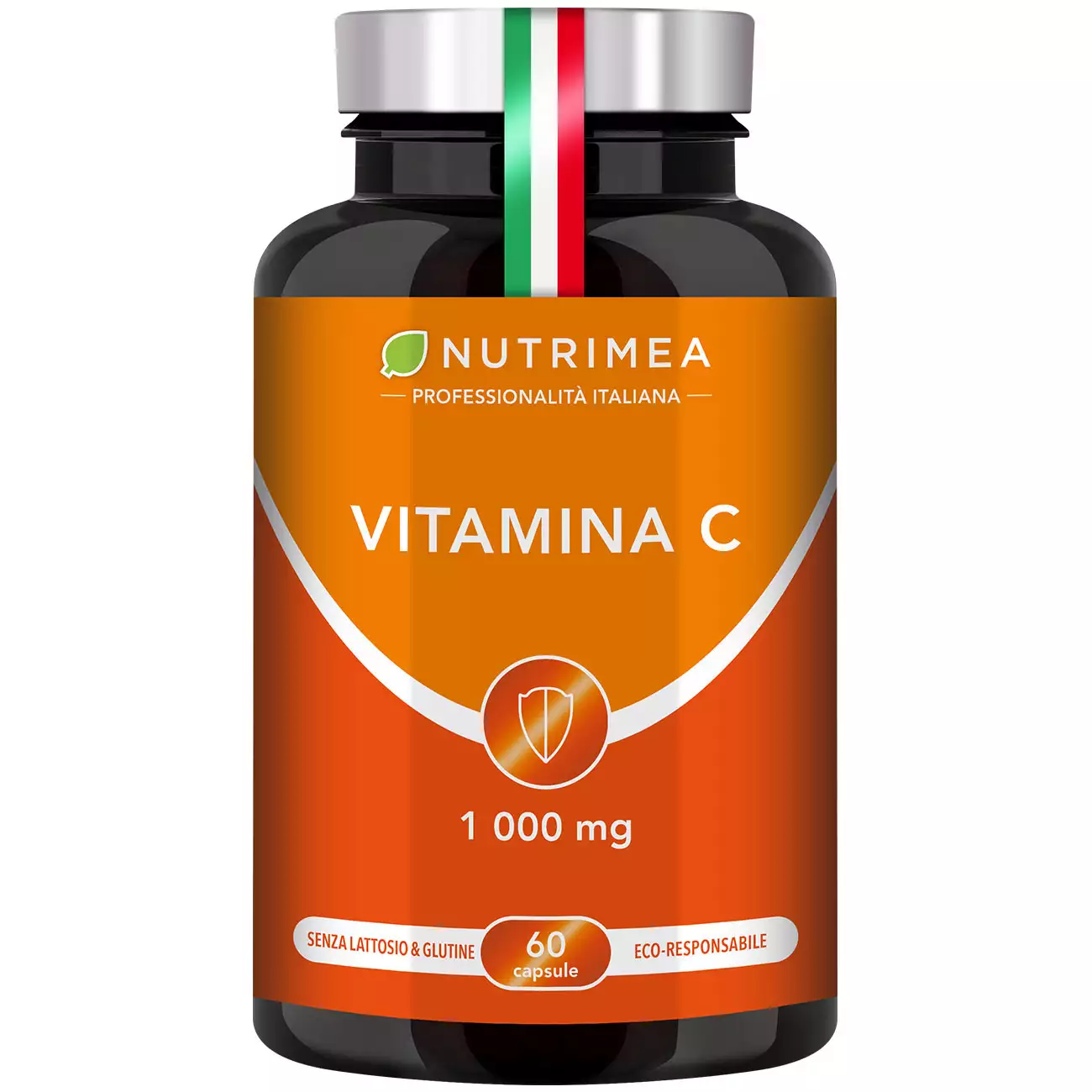 Sfondo bianco del portapillole Vitamina C