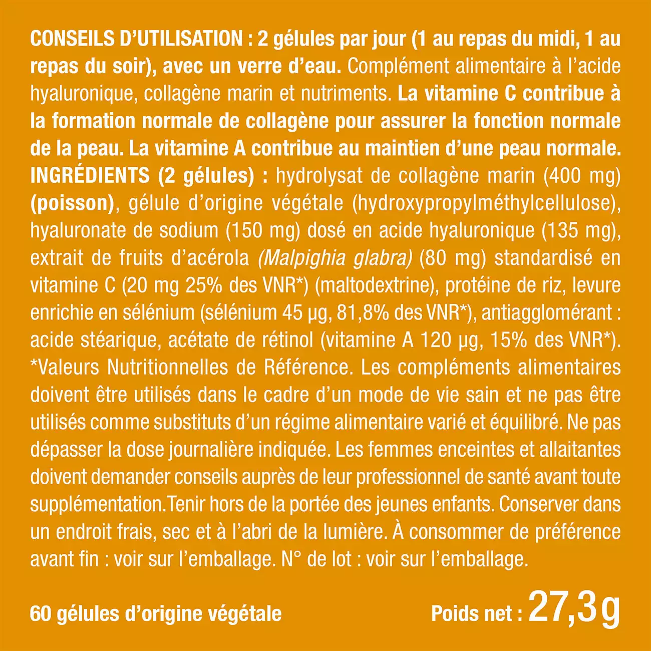 Bienfaits et contre indications pour Acide Hyaluronique