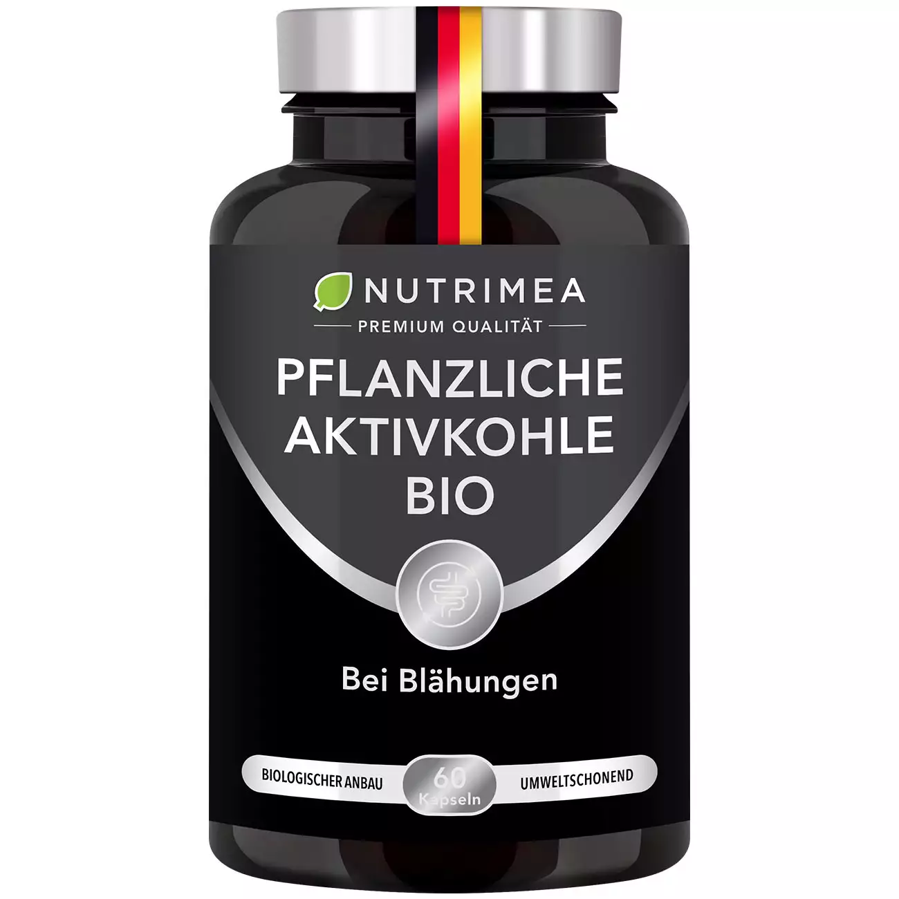 Weißer Hintergrund der Pillenbox von Aktivkohle BIO PURECOAL®