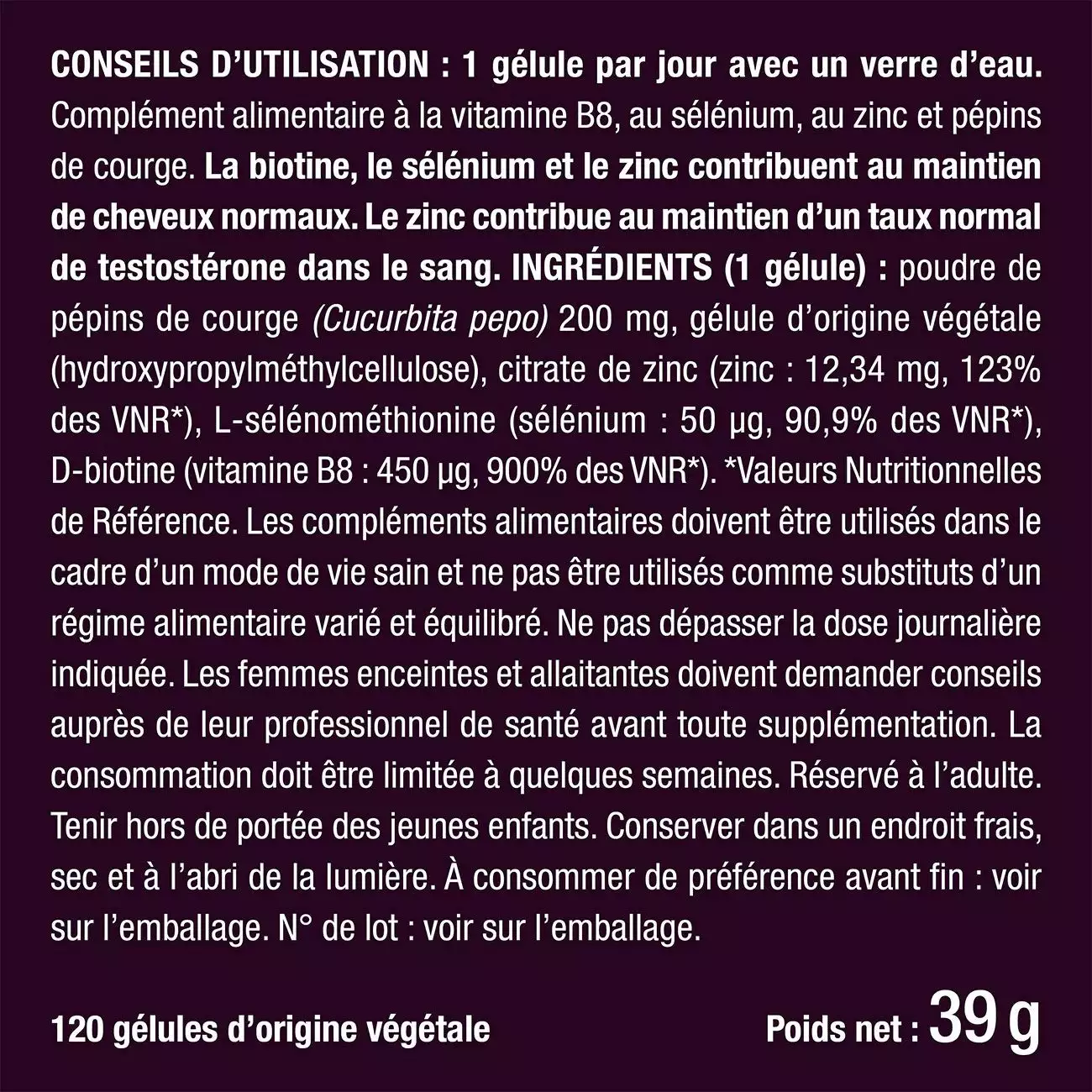 Bienfaits et contre indications pour Biotine Pro Men - Nutribeard