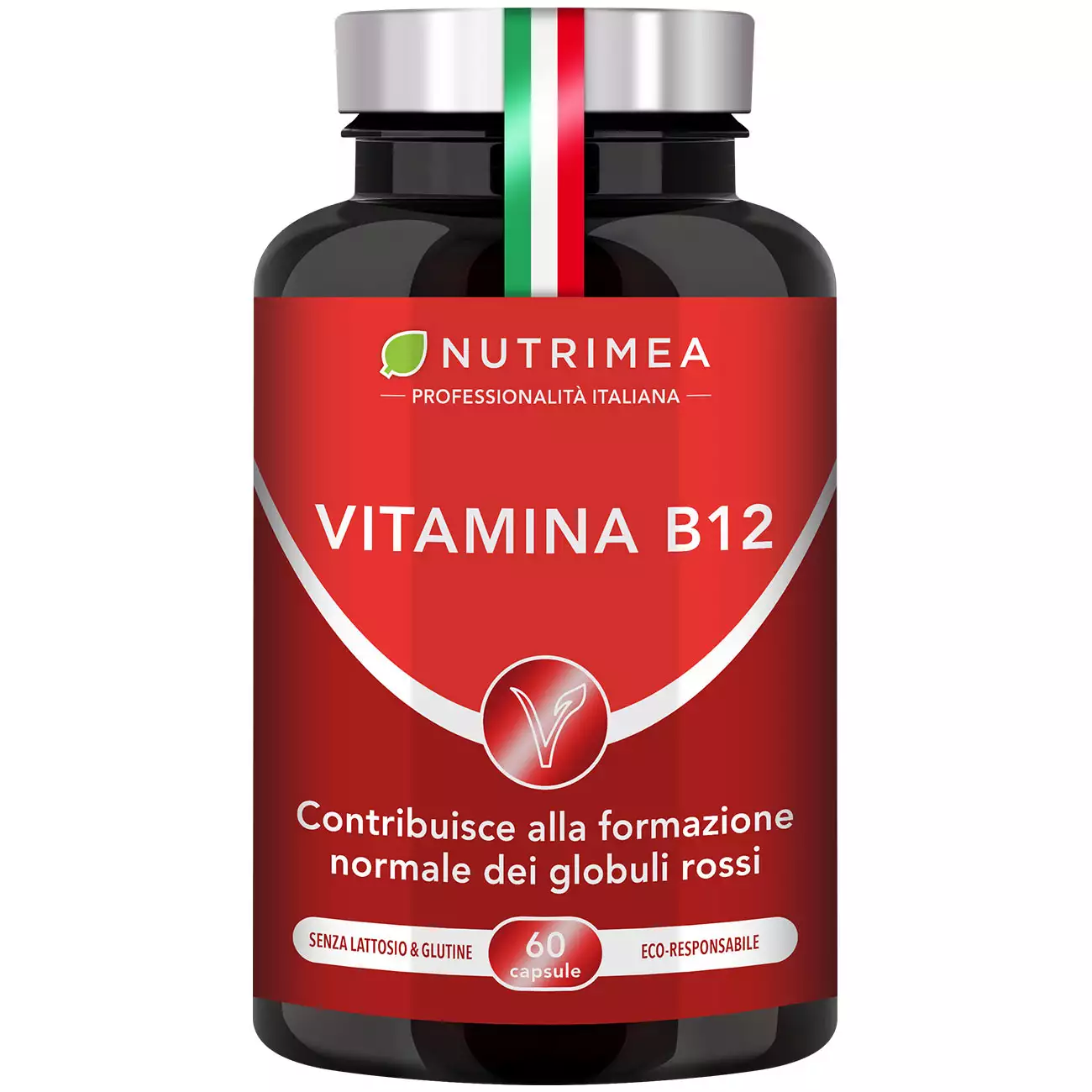 Sfondo bianco del portapillole Vitamina B12