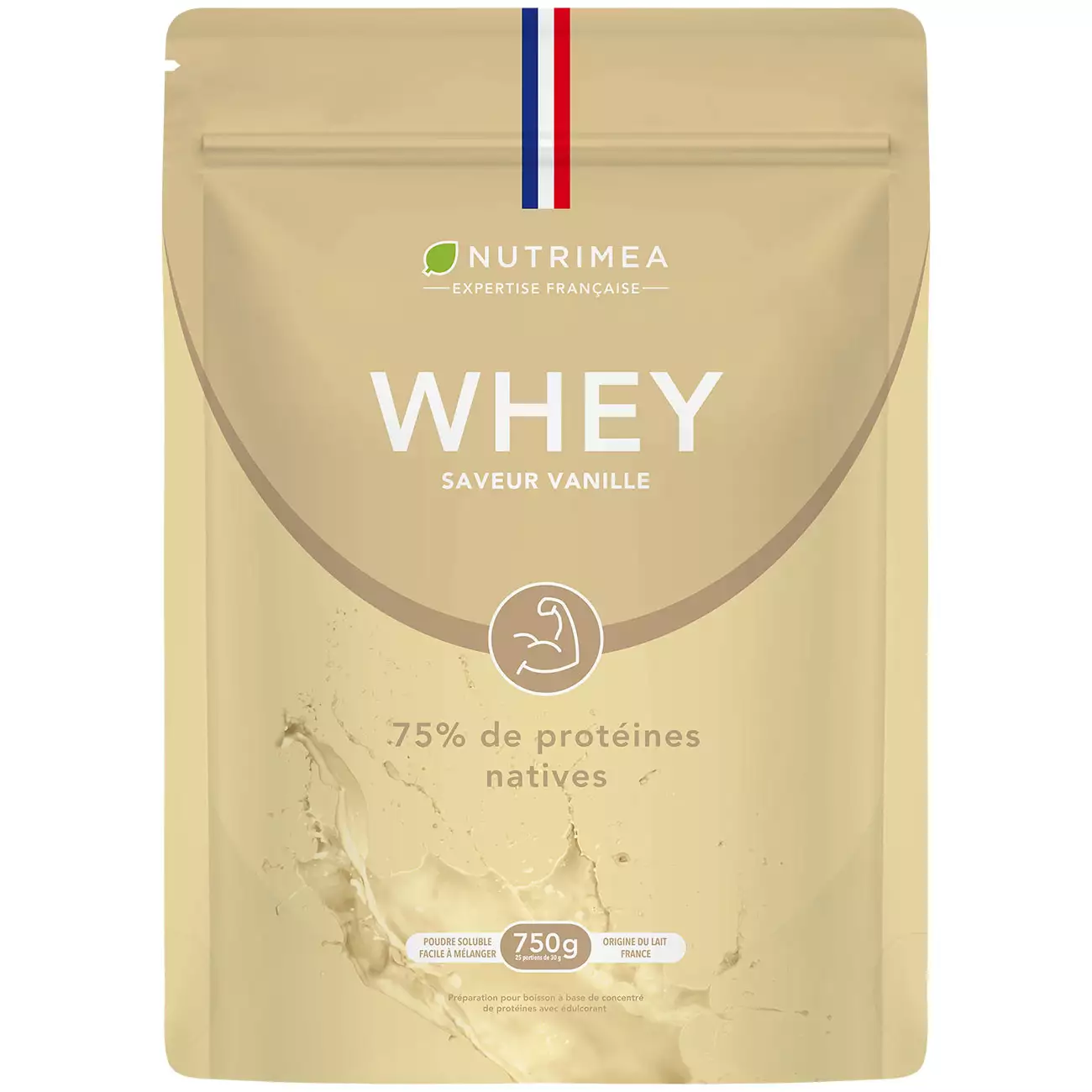 Fond blanc du pilulier de Whey protéines