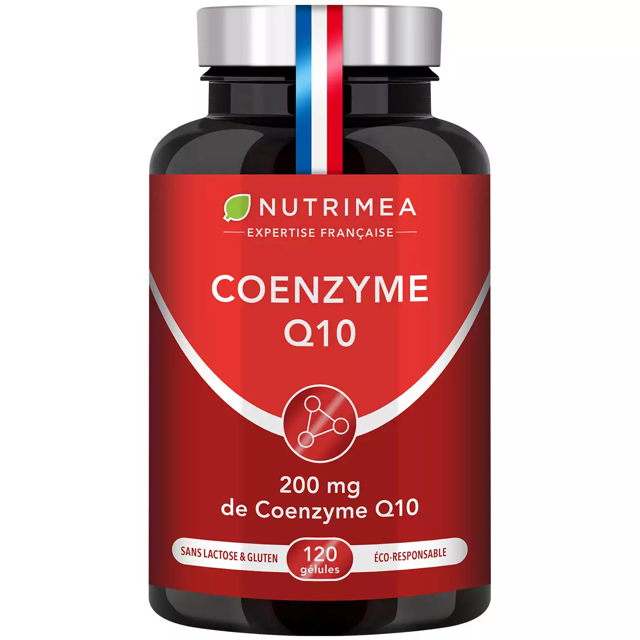 Fond blanc du pilulier de Coenzyme Q10