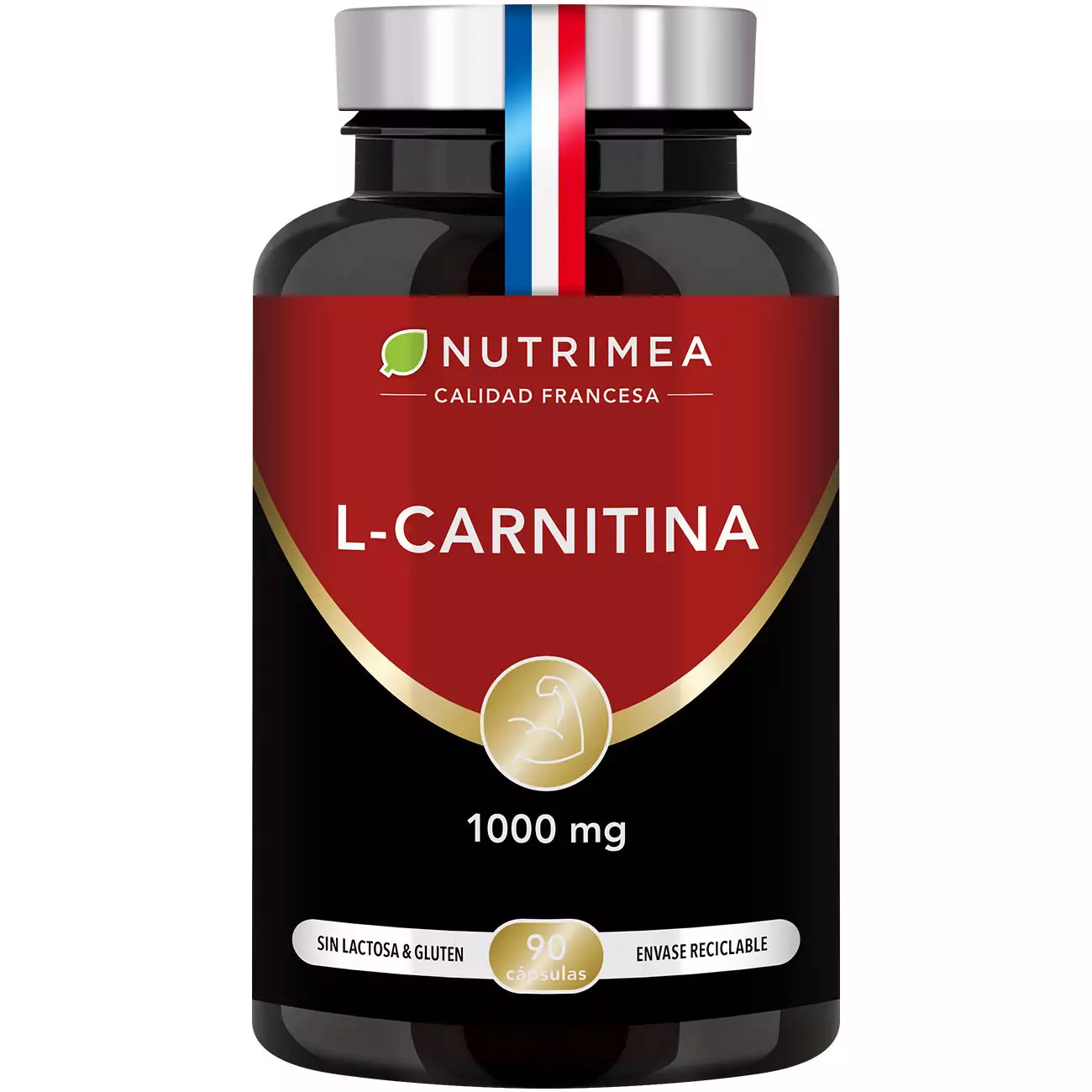 Fondo blanco del bote L- Carnitina