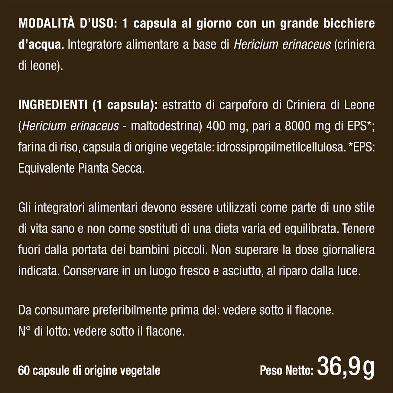 Ingredienti del fungo nootropico Hericium erinaceus per il benessere mentale Ingredienti del fungo nootropico Hericium erinaceus per il benessere mentale