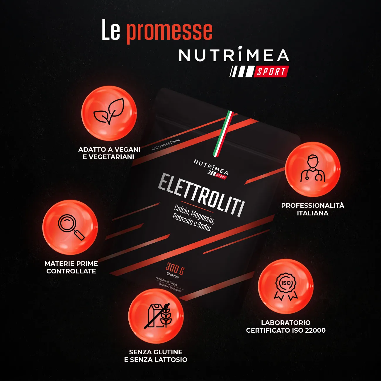 Elettroliti per reintegrare i sali minerali persi con la sudorazione Elettroliti per reintegrare i sali minerali persi con la sudorazione
