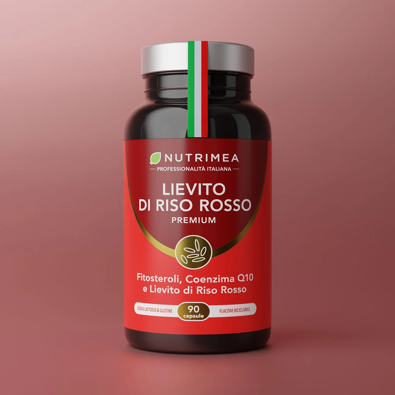 Integratore alimentare di lievito di riso rosso, coenzima e fitosteroli di pino per il controllo del colesterolo Integratore alimentare di lievito di riso rosso, coenzima e fitosteroli di pino per il controllo del colesterolo