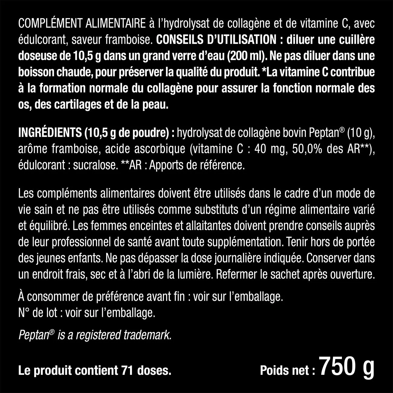 Collagène Bovin 750g Collagène Bovin 750g