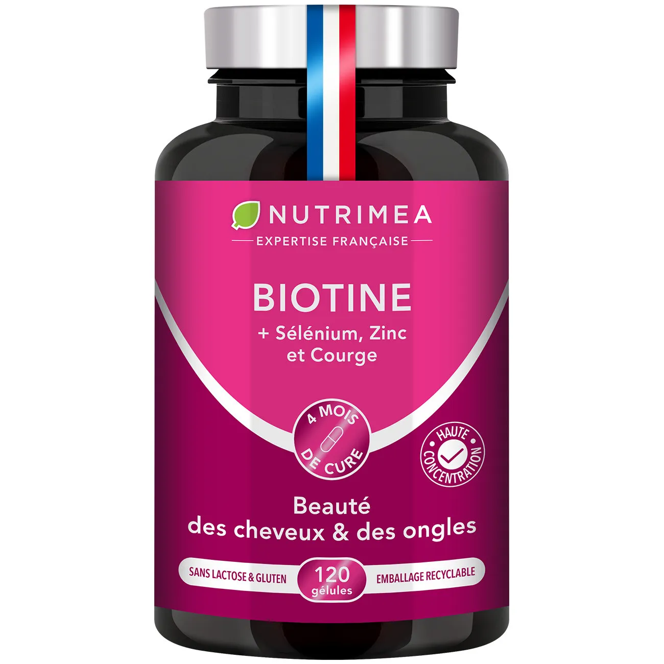 Fond blanc du pilulier de Biotine