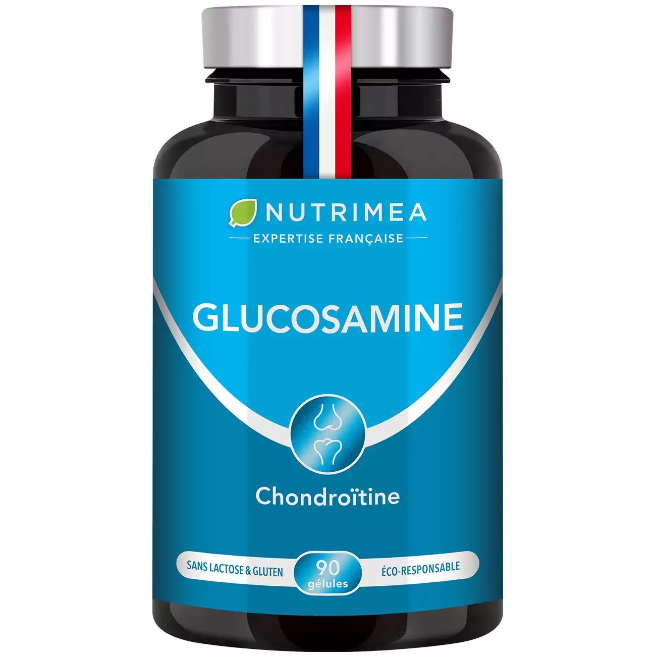 Fond blanc du pilulier de Glucosamine